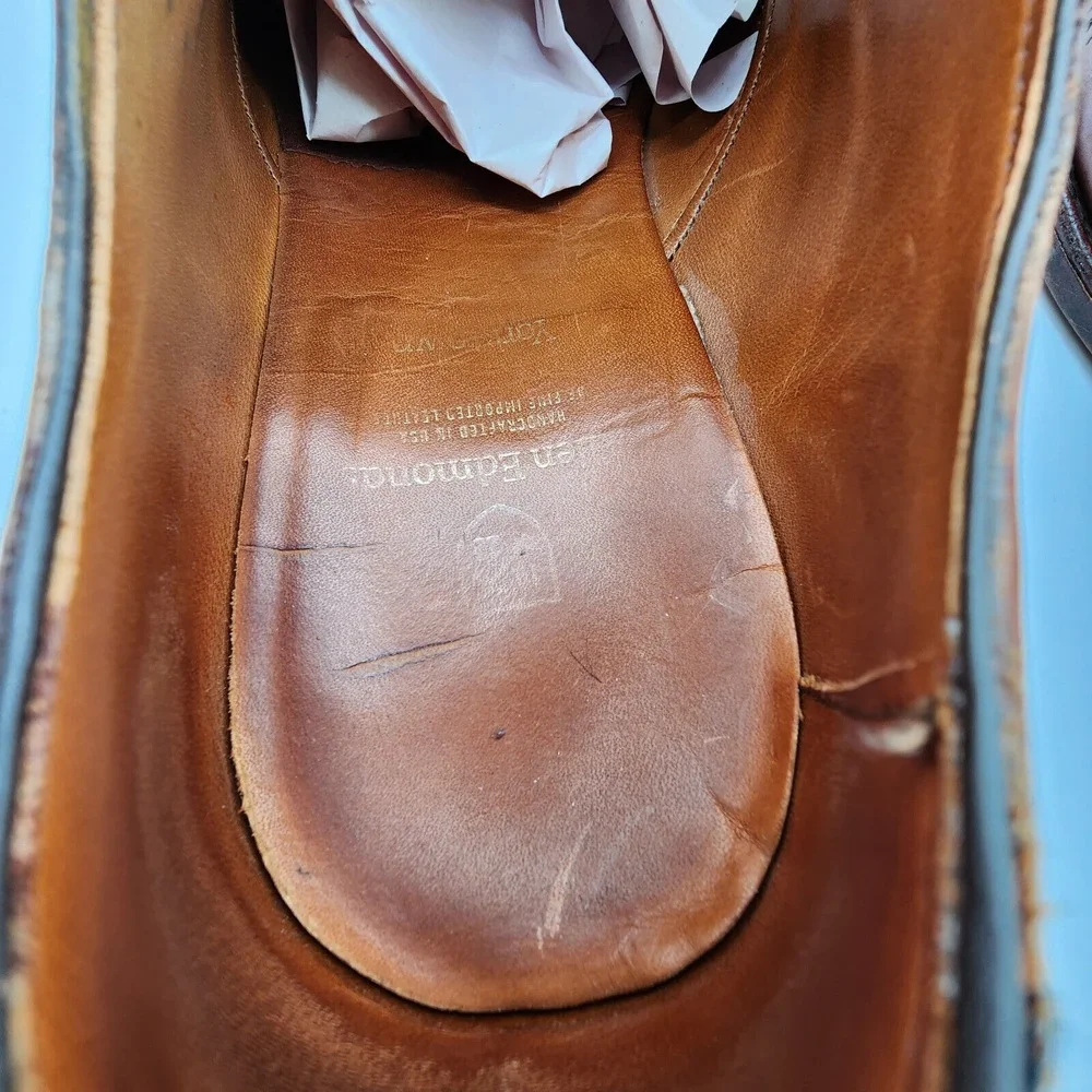 Allen Edmonds Yorktown‎ Derby Shoes Mens 9.5 D Cap Toe Made USA Leather Soles